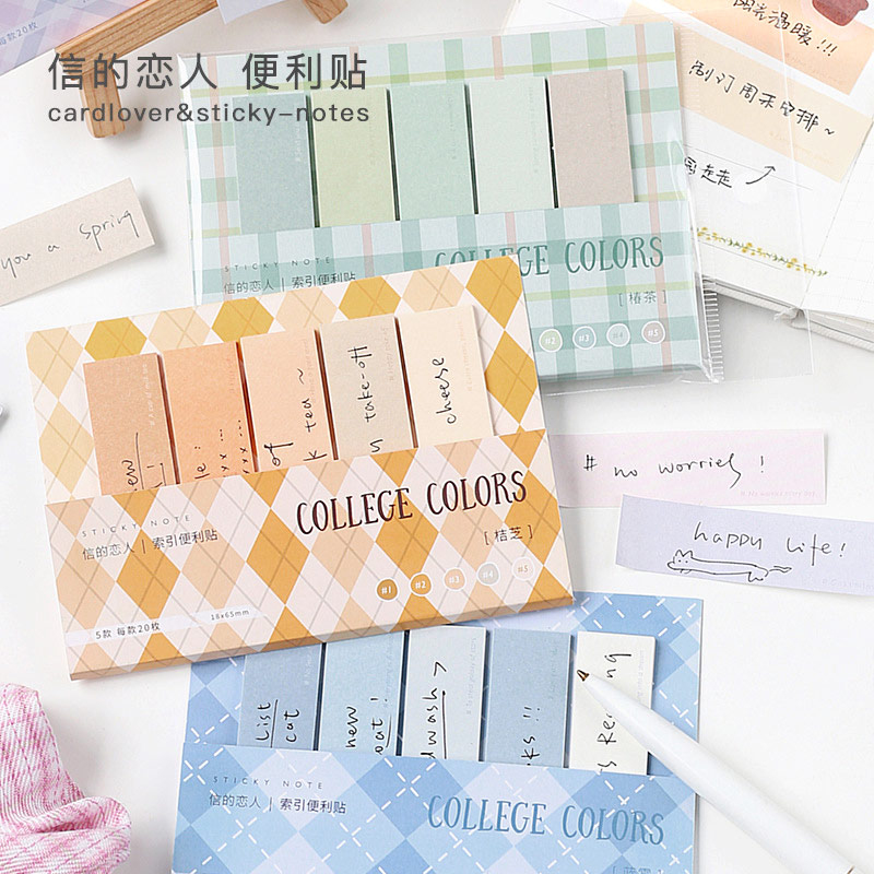 College Colors Label Sticky Notes Panmomo Belanja Online Barang Unik Dan Lucu