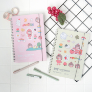 Little Honey Peach Sticker and Ruled Notebook Set B5