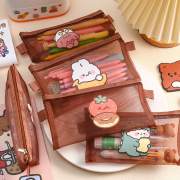 Cute Choco Mesh Pencil Case