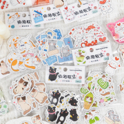 Good Day Cartoon Cat Flake Stickers Set