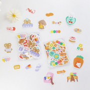 Cookie Bear Flake Stickers Set